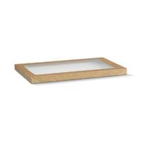 Rectangular Catering Tray Kraft Large Lid PET Window