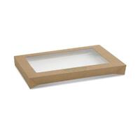 Rectangular Catering Tray Kraft Medium Lid PET Window