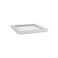 Rectangular Catering Tray White Medium Lid PET Window