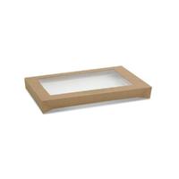 Rectangular Catering Tray Kraft Small Lid PET Window