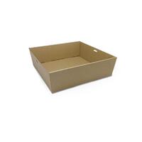 Square Catering Tray Kraft Medium 80mm High