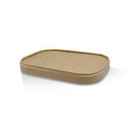 PLA Coated Kraft Lid To Suit Paperboard Rectangular Container 500-1000ml