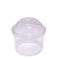 Plastic Shobowl with Dome Hinged Lid 16oz