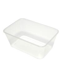 Container PP Microwavable Takeaway Clear Rectangular 1000ml