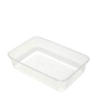 Container PP Microwavable Takeaway Clear Rectangular 650ml