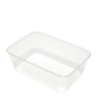 Container PP Microwavable Takeaway Clear Rectangular 750ml