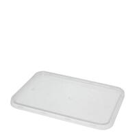 Container PP Microwavable Takeaway Clear Rectangular Lid To Suit 500-1000ml