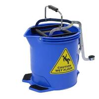 Mop Bucket Deluxe/Roller BLUE 16litres