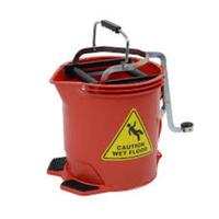 Mop Bucket Deluxe/Roller RED 16litres