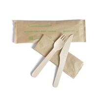 Wooden Combo Cutlery Fork/Knife/Napkin Set