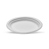 Sugarcane Plate Oval 12.5x10 Inch