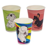 Paper Hot Cup PLA Single Wall Aqueous Lined Dog Series 12oz