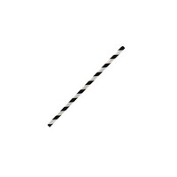 Paper Straw Cocktail Black/White 5.5x120mm