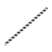 Paper Straw Jumbo Black/White 10x240mm