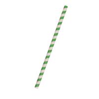 Paper Straw Jumbo Green/White 10x240mm