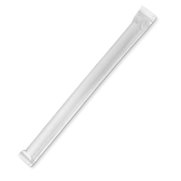 Paper Straw Jumbo White 10x240mm Individually Wrapped pkt/250