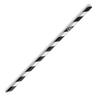 Paper Straw Regular Black Stripe 6x197mm (BioPak) 