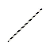 Paper Straw Regular Black/White 6x200mm