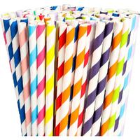 Paper Straw Regular Multi Colour 6x200mm