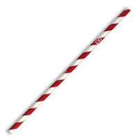 Paper Straw Regular Red Stripe 6x197mm (BioPak) 