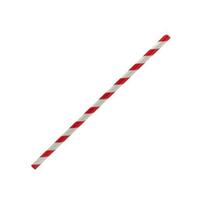 Paper Straw Regular Red/White 6x200mm